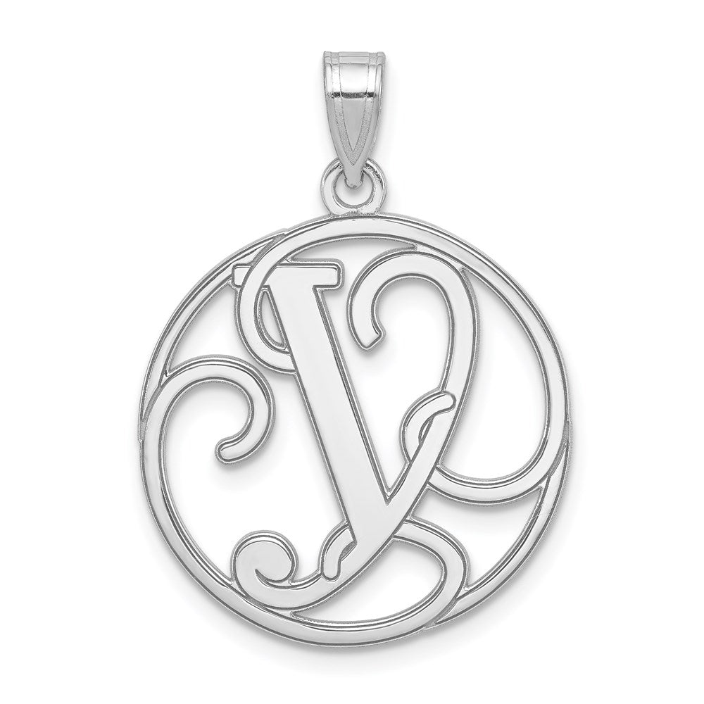Sterlingsilber Rhodiniert Fantasie Schreibschrift Buchstabe Y Initiale Anhänger