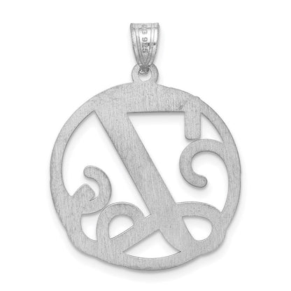 Sterlingsilber Rhodiniert Fantasie Schreibschrift Buchstabe Z Initiale Anhänger