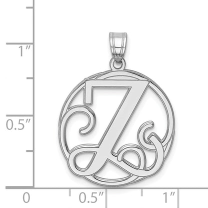 Sterlingsilber Rhodiniert Fantasie Schreibschrift Buchstabe Z Initiale Anhänger