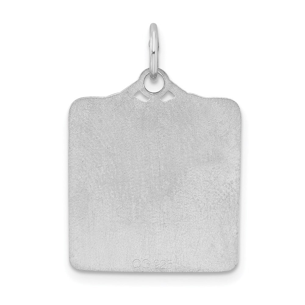 Sterlingsilber Ss Rhodiniert-plt Blau Birth Certificate Poliert Vorderseite/satin Rückseite Charm