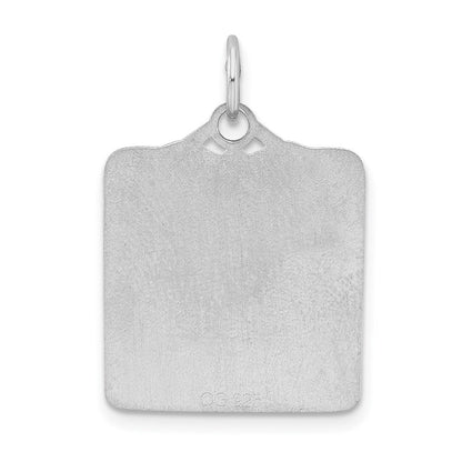 Sterlingsilber Ss Rhodiniert-plt Blau Birth Certificate Poliert Vorderseite/satin Rückseite Charm