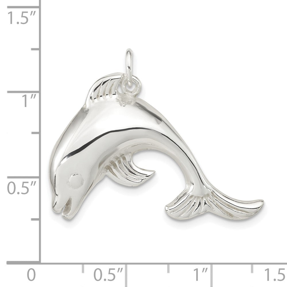 Sterlingsilber Poliert Delfin Charm