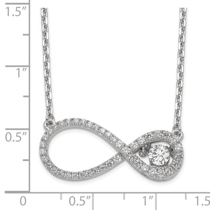 Sterlingsilber Poliert Lebhaft Zirkonia Unendlichkeit Halskette