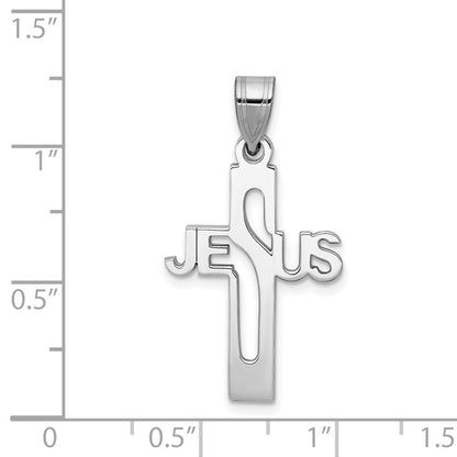 Sterlingsilber Rhodiniert Jesus Kreuz Extra Klein Anhänger