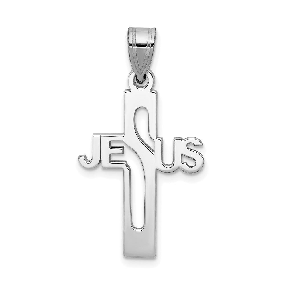 Sterlingsilber Rhodiniert Jesus Kreuz Extra Klein Anhänger