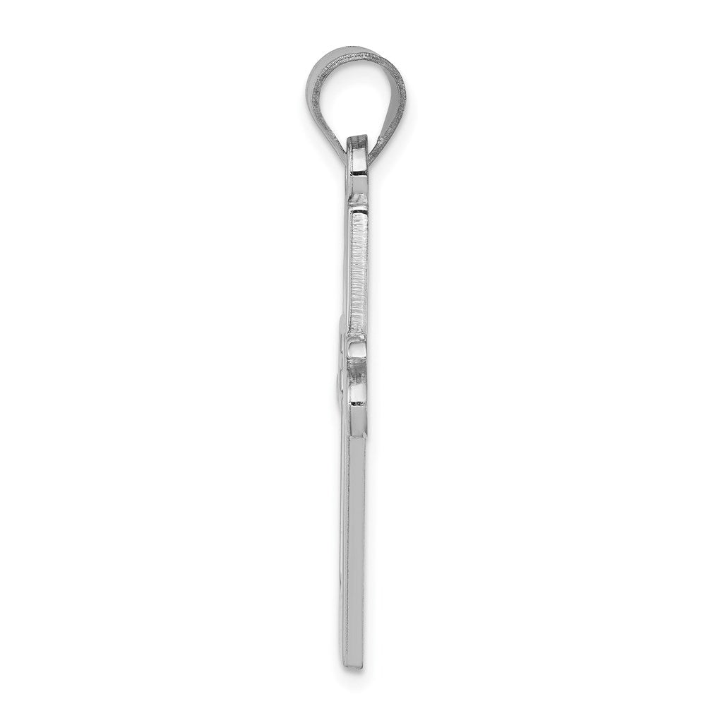 Sterlingsilber Rhodiniert Jesus Kreuz Mittel Anhänger