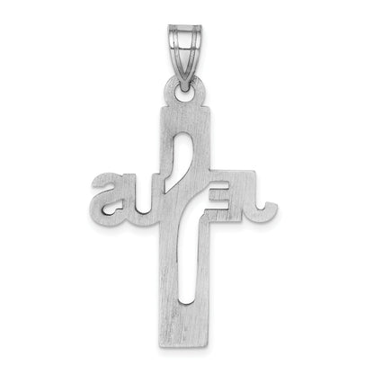 Sterlingsilber Rhodiniert Jesus Kreuz Extra Groß Anhänger