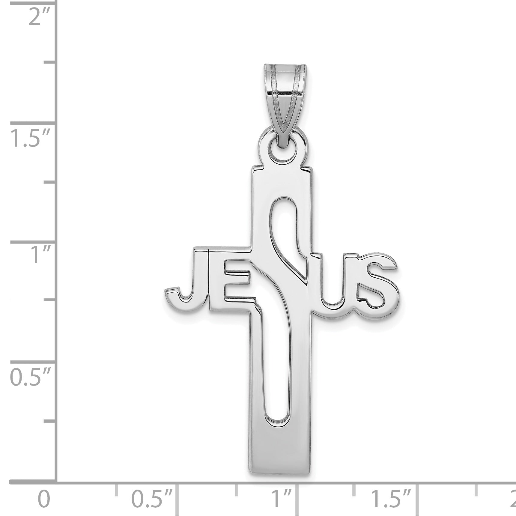 Sterlingsilber Rhodiniert Jesus Kreuz Extra Groß Anhänger