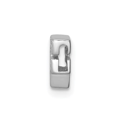 Sterlingsilber Rhodiniert Zirkonia Buchstabe F Initiale Anhänger Charm