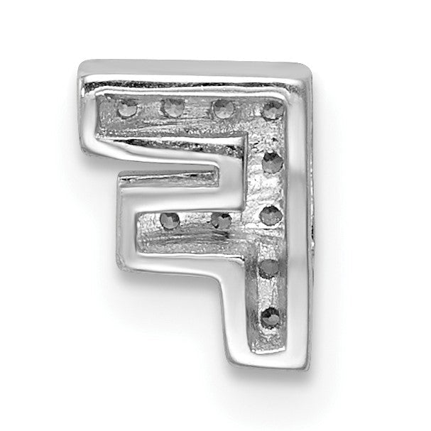 Sterlingsilber Rhodiniert Zirkonia Buchstabe F Initiale Anhänger Charm