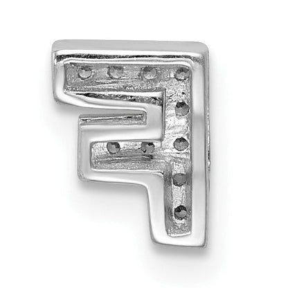 Sterlingsilber Rhodiniert Zirkonia Buchstabe F Initiale Anhänger Charm