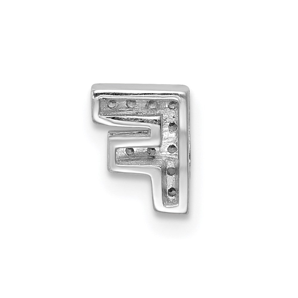 Sterlingsilber Rhodiniert Zirkonia Buchstabe F Initiale Anhänger Charm