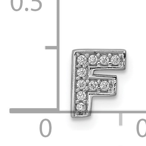 Sterlingsilber Rhodiniert Zirkonia Buchstabe F Initiale Anhänger Charm