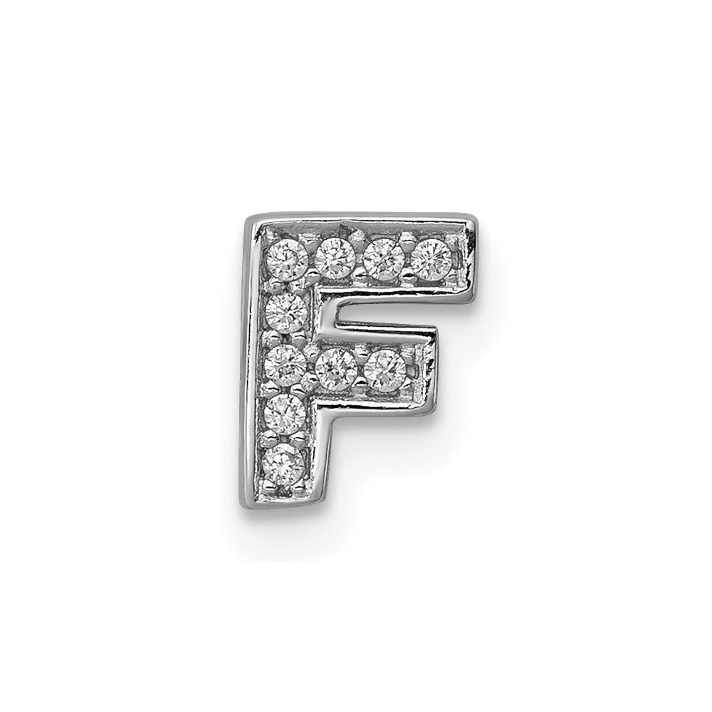 Sterlingsilber Rhodiniert Zirkonia Buchstabe F Initiale Anhänger Charm