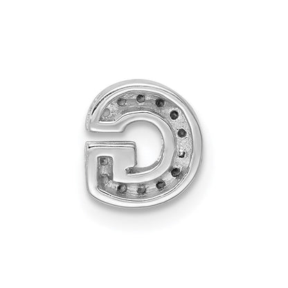 Sterlingsilber Rhodiniert Zirkonia Buchstabe G Initiale Anhänger Charm
