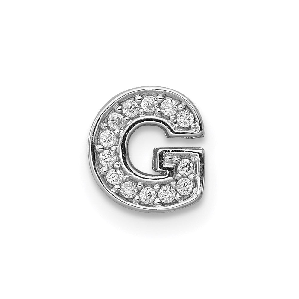 Sterlingsilber Rhodiniert Zirkonia Buchstabe G Initiale Anhänger Charm