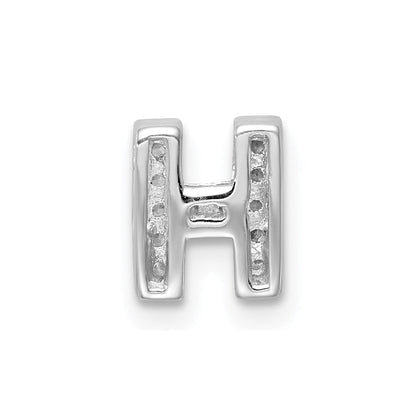 Sterlingsilber Rhodiniert Zirkonia Buchstabe H Initiale Anhänger Charm