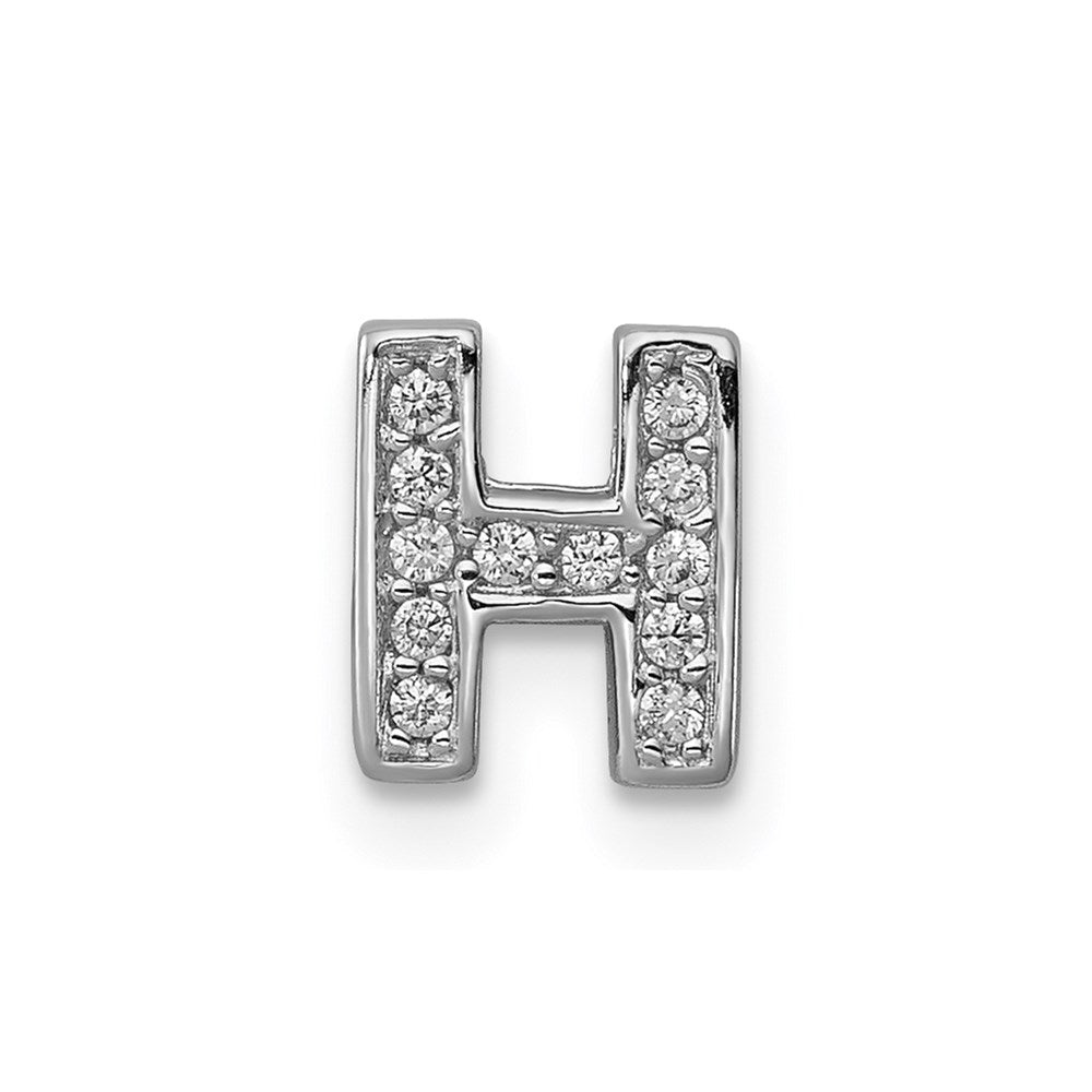 Sterlingsilber Rhodiniert Zirkonia Buchstabe H Initiale Anhänger Charm
