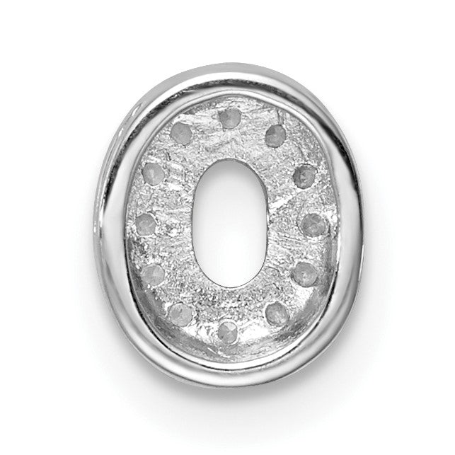 Sterlingsilber Rhodiniert Zirkonia Buchstabe O Initiale Anhänger Charm