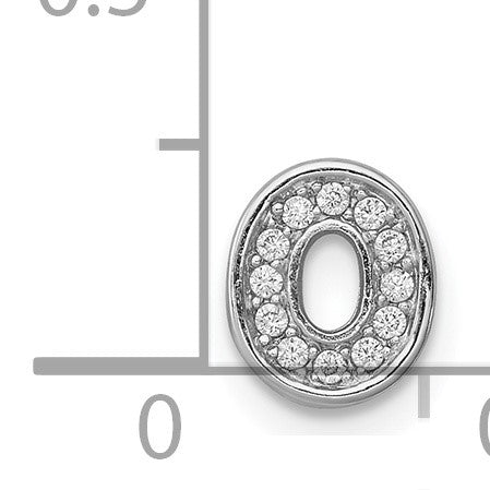 Sterlingsilber Rhodiniert Zirkonia Buchstabe O Initiale Anhänger Charm