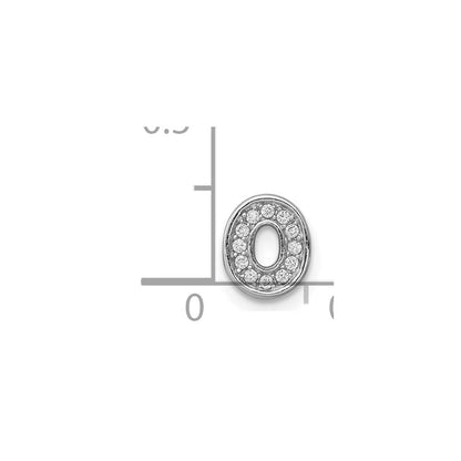 Sterlingsilber Rhodiniert Zirkonia Buchstabe O Initiale Anhänger Charm