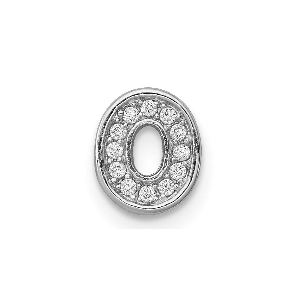 Sterlingsilber Rhodiniert Zirkonia Buchstabe O Initiale Anhänger Charm