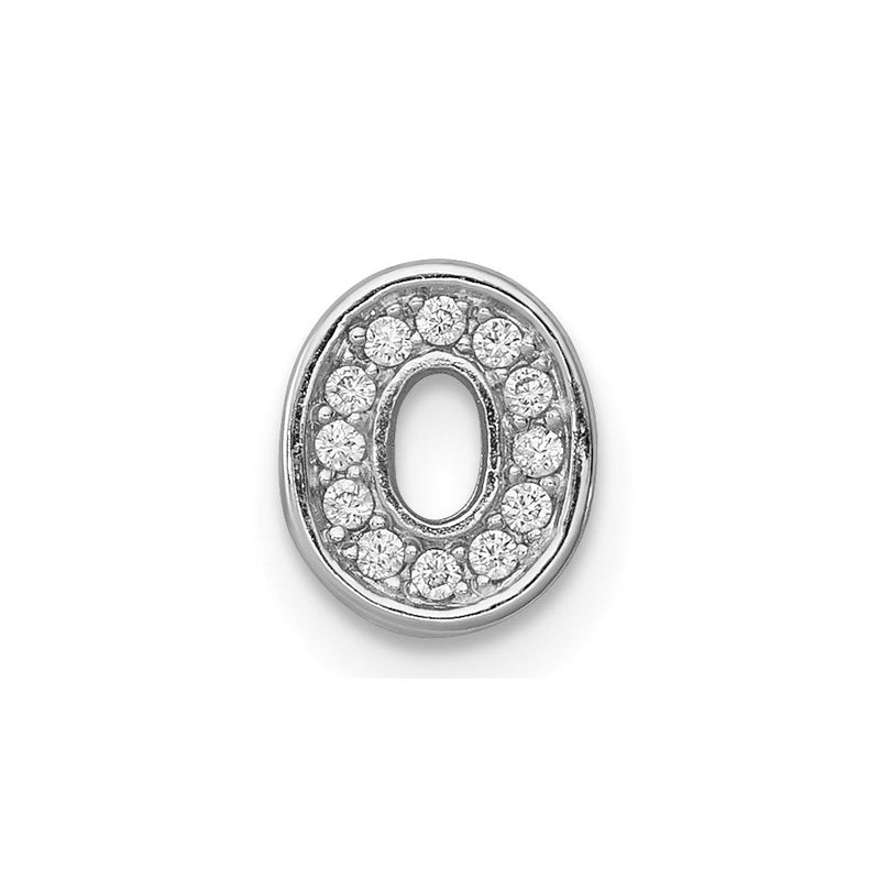 Sterlingsilber Rhodiniert Zirkonia Buchstabe O Initiale Anhänger Charm