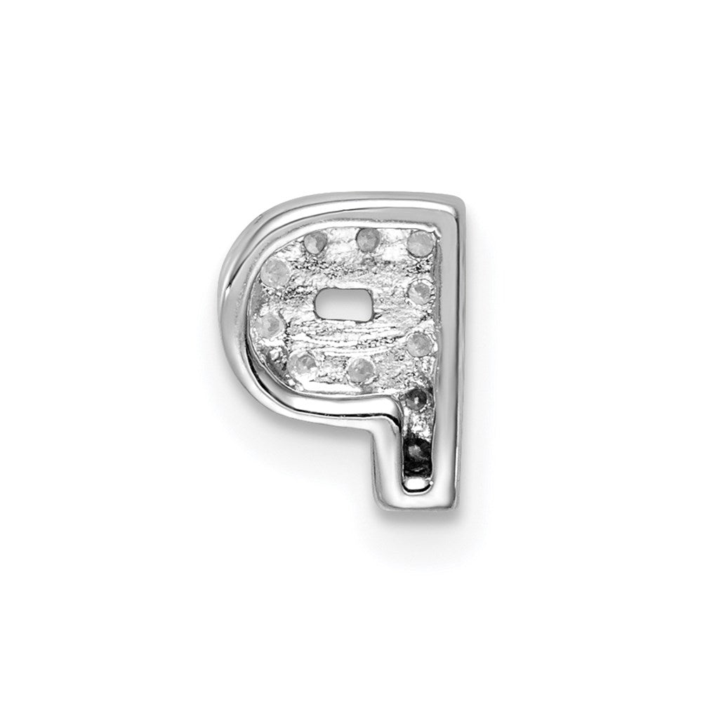 Sterlingsilber Rhodiniert Zirkonia Buchstabe P Initiale Anhänger Charm