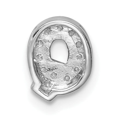 Sterlingsilber Rhodiniert Zirkonia Buchstabe Q Initiale Anhänger Charm