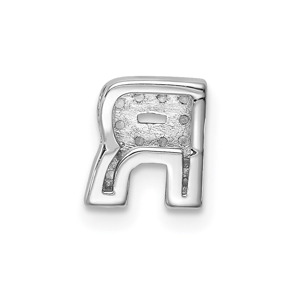 Sterlingsilber Rhodiniert Zirkonia Buchstabe R Initiale Anhänger Charm