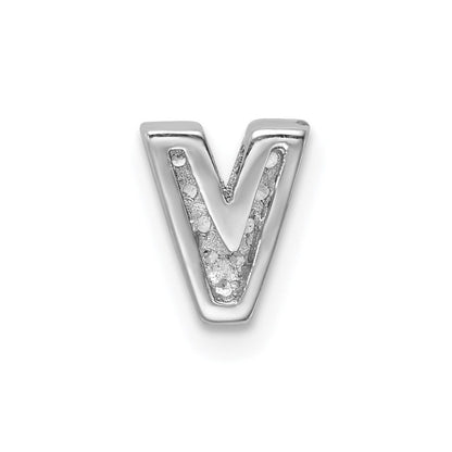 Sterlingsilber Rhodiniert Zirkonia Buchstabe V Initiale Anhänger Charm