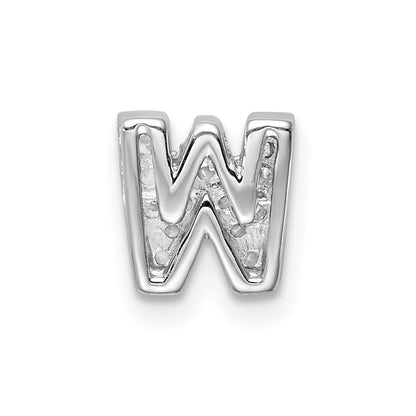 Sterlingsilber Rhodiniert Zirkonia Buchstabe W Initiale Anhänger Charm