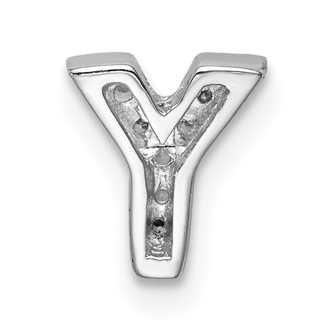 Sterlingsilber Rhodiniert Zirkonia Buchstabe Y Initiale Anhänger Charm