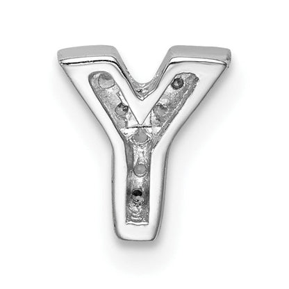 Sterlingsilber Rhodiniert Zirkonia Buchstabe Y Initiale Anhänger Charm