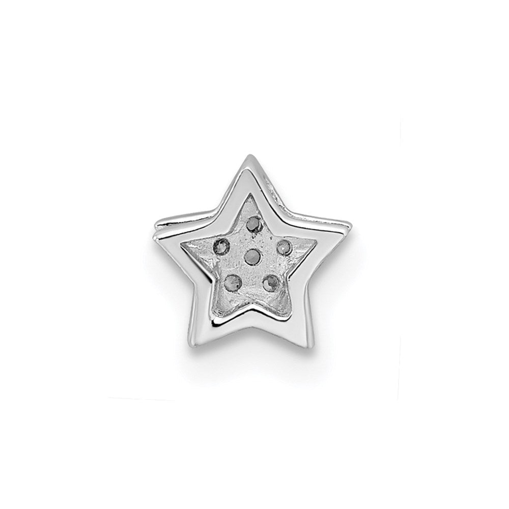 Sterlingsilber Notes Rhodiniert Zirkonia Stern Anhänger Charm