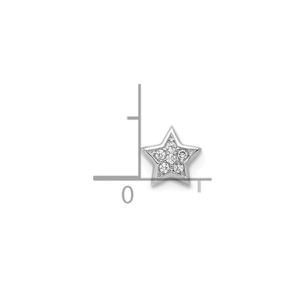 Sterlingsilber Notes Rhodiniert Zirkonia Stern Anhänger Charm