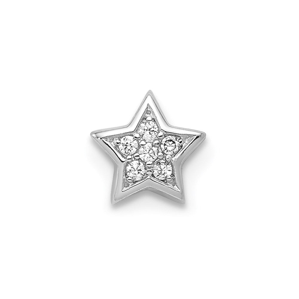 Sterlingsilber Notes Rhodiniert Zirkonia Stern Anhänger Charm
