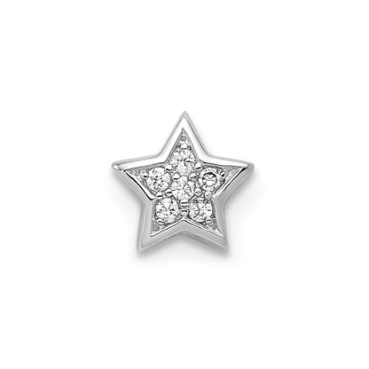 Sterlingsilber Notes Rhodiniert Zirkonia Stern Anhänger Charm