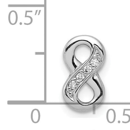 Sterlingsilber Notes Rhodiniert Zirkonia Unendlichkeit Anhänger Charm