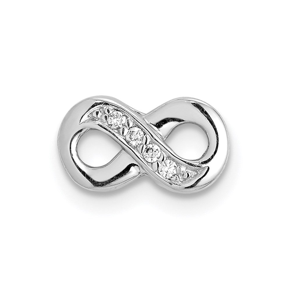 Sterlingsilber Notes Rhodiniert Zirkonia Unendlichkeit Anhänger Charm