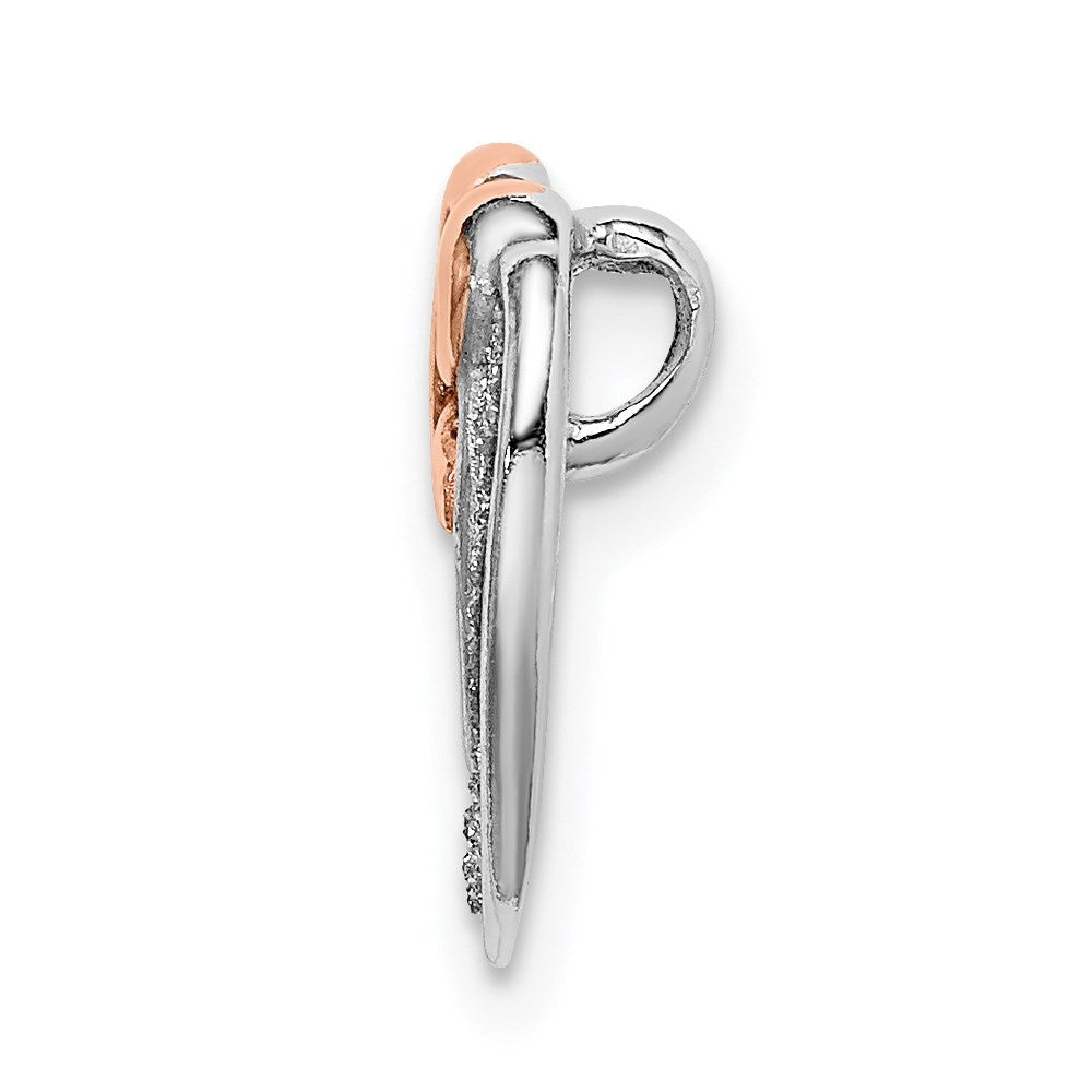 Sterlingsilber Rhodium-plate Roséfarben Glitzer Emaille Kette Anhänger