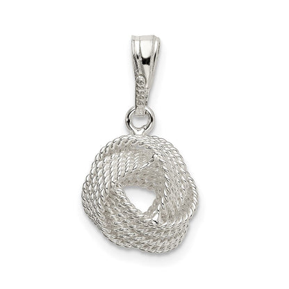 Sterlingsilber Strukturiert Liebe Knoten Anhänger