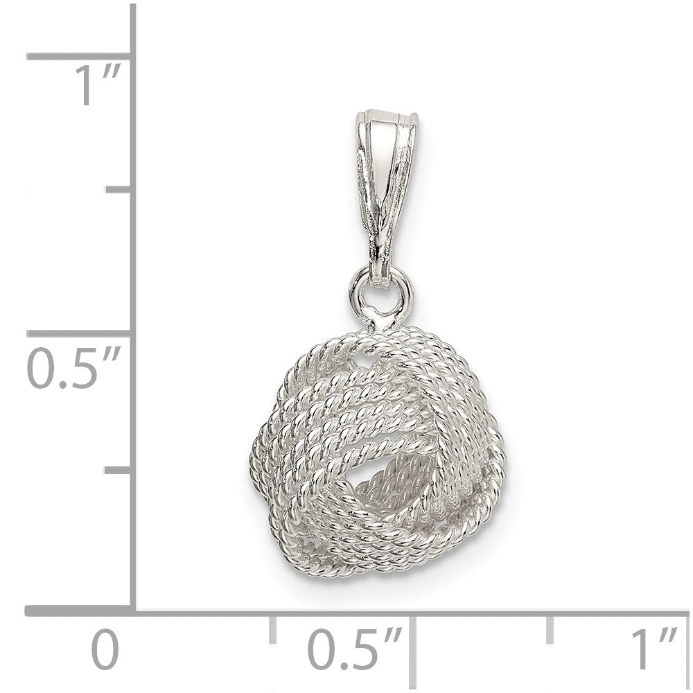 Sterlingsilber Strukturiert Liebe Knoten Anhänger