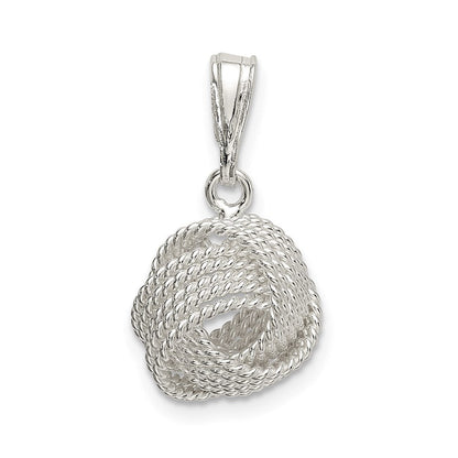 Sterlingsilber Strukturiert Liebe Knoten Anhänger
