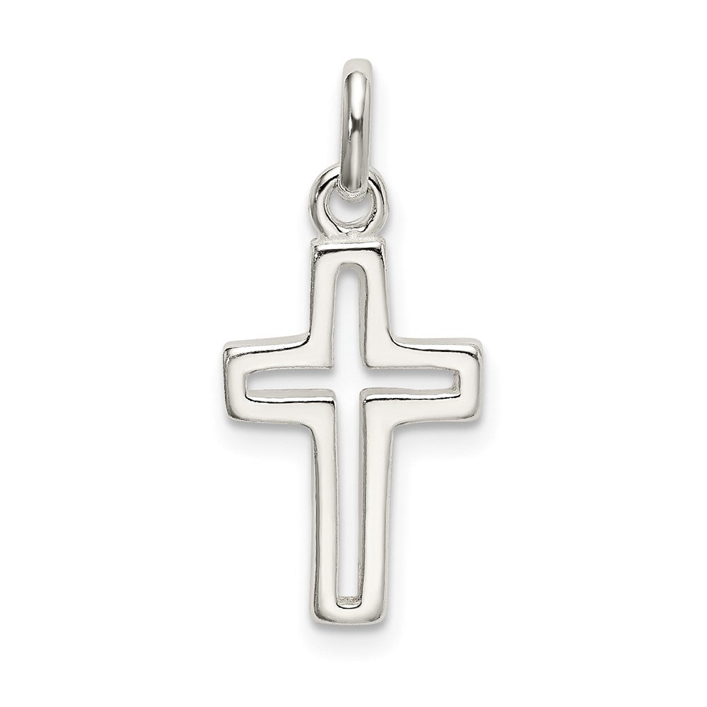 Sterlingsilber Ausgeschnitten Kreuz Charm