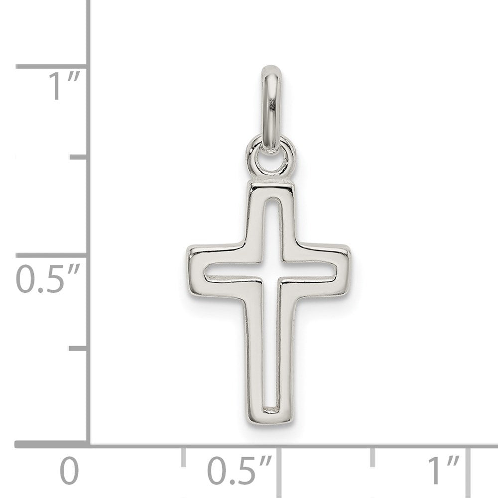 Sterlingsilber Ausgeschnitten Kreuz Charm