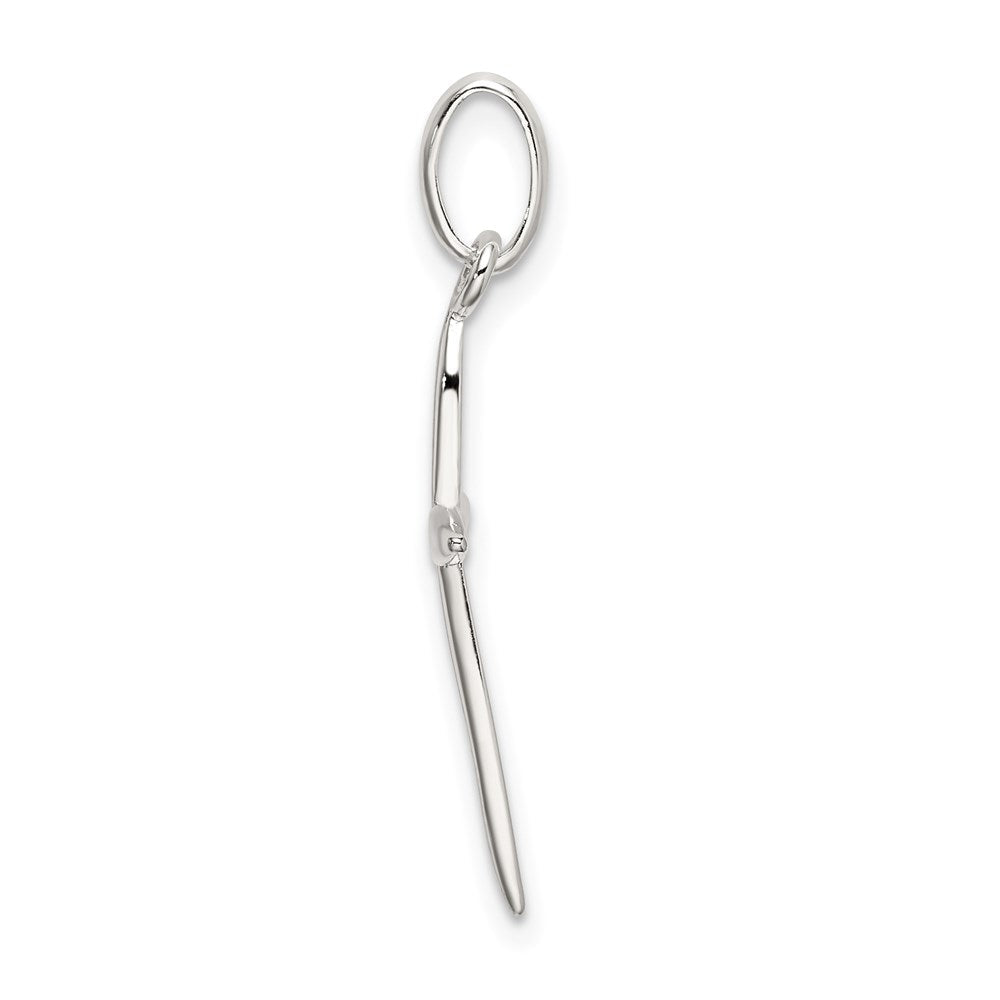 Sterlingsilber Poliert Passion Kreuz Charm