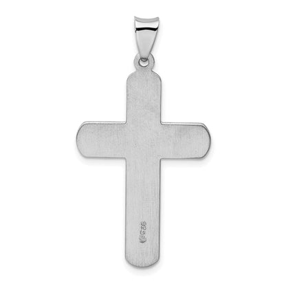 Sterlingsilber Rhodiniert Poliert Kreuz Anhänger