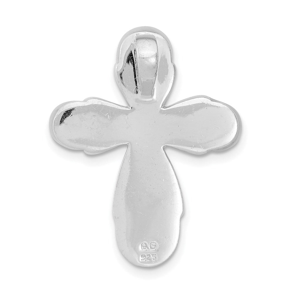Sterlingsilber Rhodiniert Perlmutt Kreuz Kette Anhänger