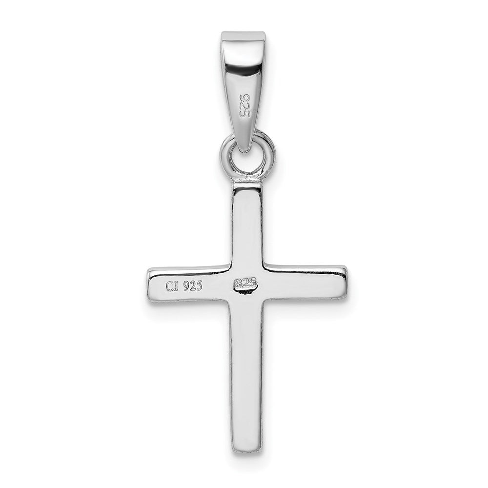 Sterlingsilber Rhodiniert Weiß Im Labor Erzeugt Opal Kreuz Anhänger